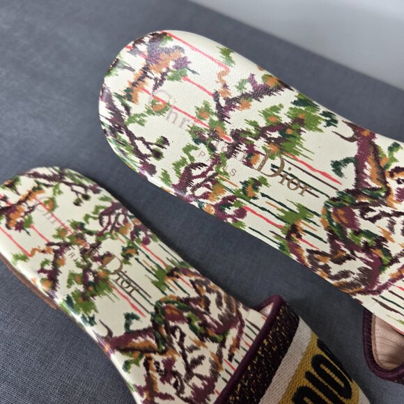 Women's - Dior Dway Slide Sandals EU 35.5 Floral Tapestry w/ Official COA - Picture 6 of 12